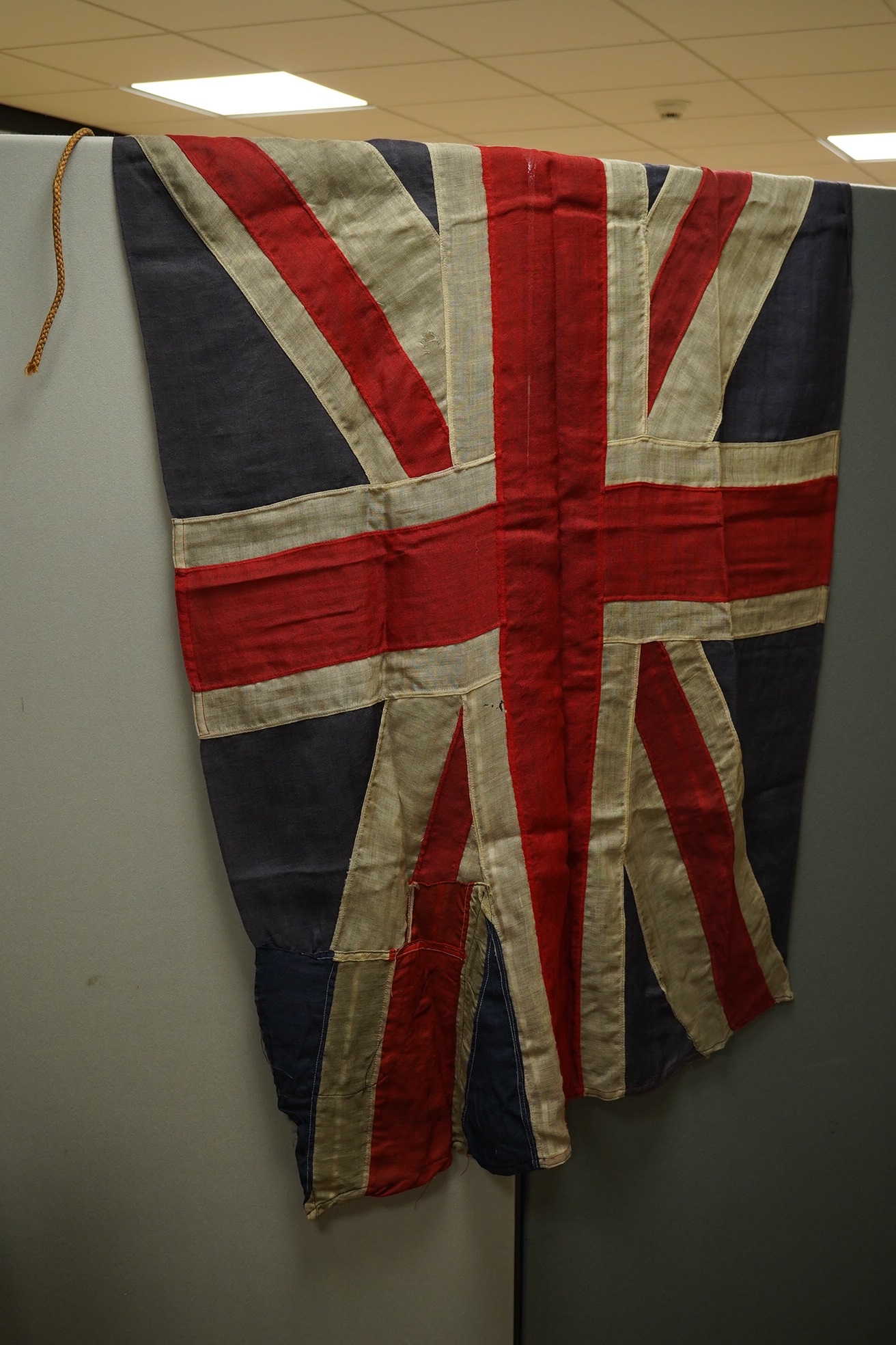 A group of mid 20th century British naval pennants and flags including River Police. Condition - varies